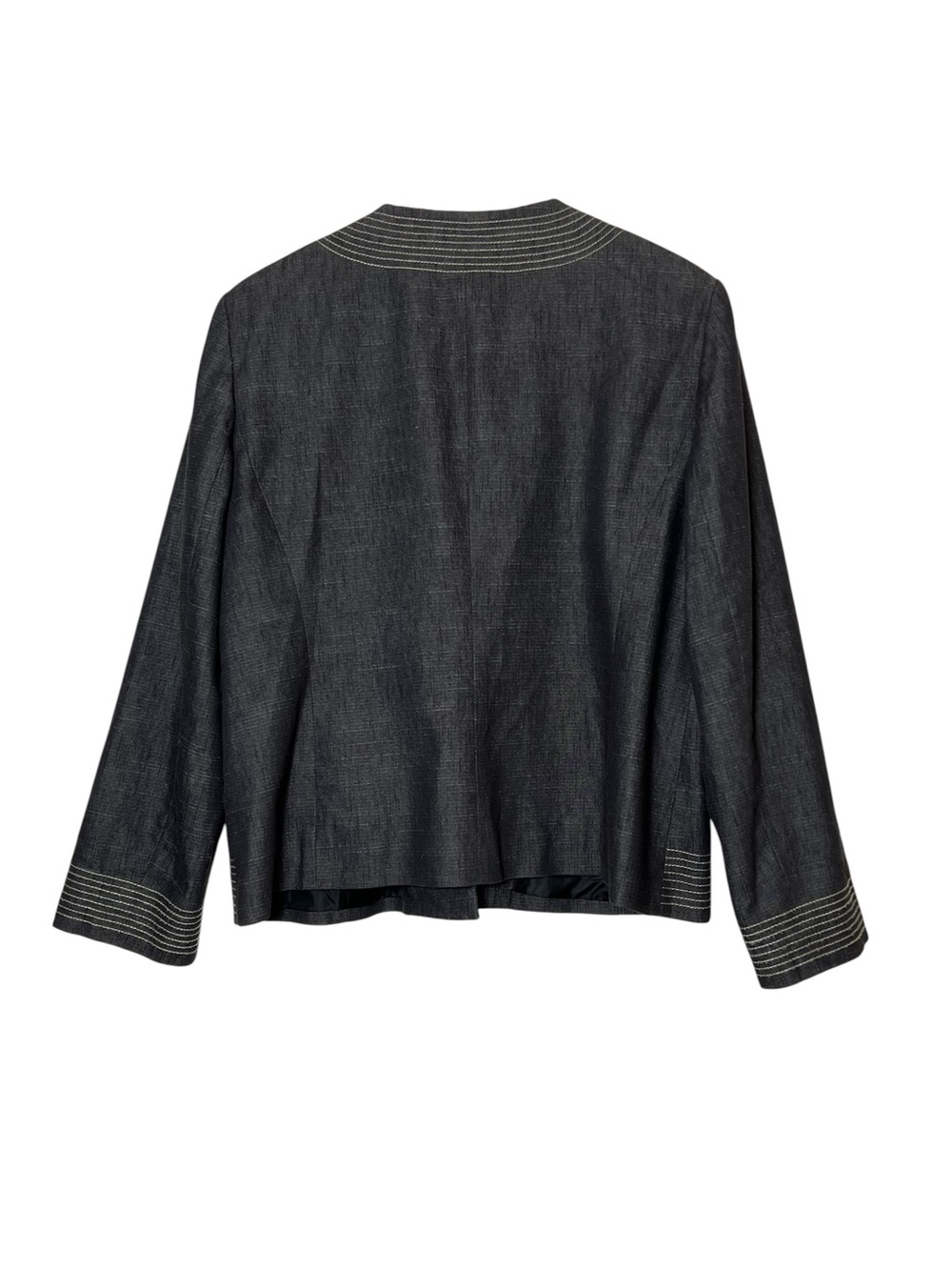 Kasper Women’s Size 16P US Open Front Blazer Jacket Dark Grey Career Workwear - Picture 2 of 16